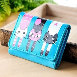 Woman Fashion Cartoons Cats Lovely Wallet Short